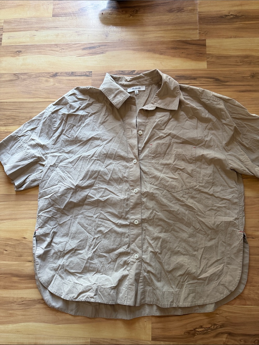 Madewell Short-Sleeve Button-Up Shirt khaki